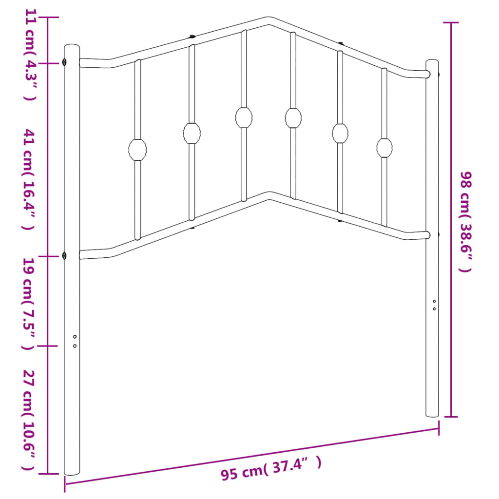 Metal Replace Headboard White 90 cm