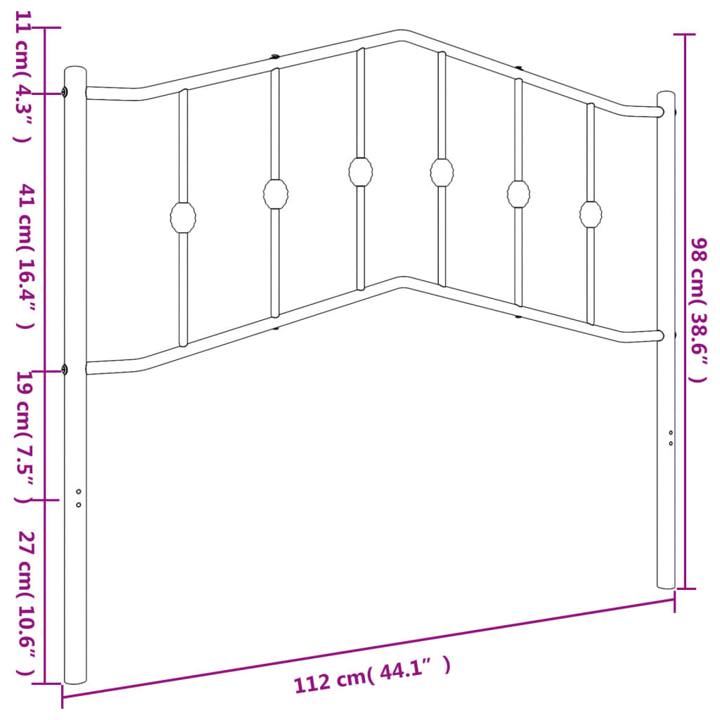 Metal Replace Headboard White 107 cm