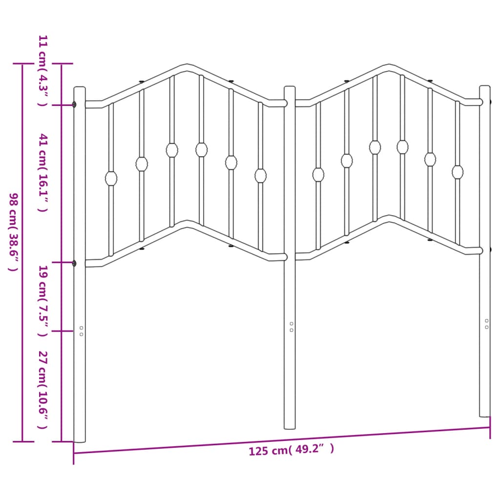 Metal Replace Headboard White 120 cm