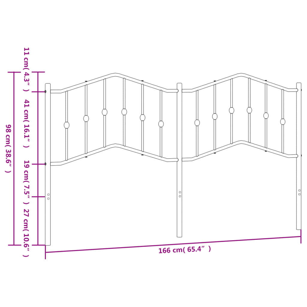 Metal Replace Headboard White 160 cm