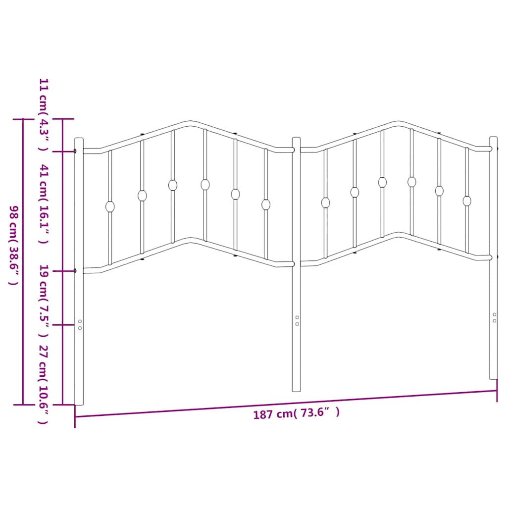 Metal Replace Headboard White 180 cm