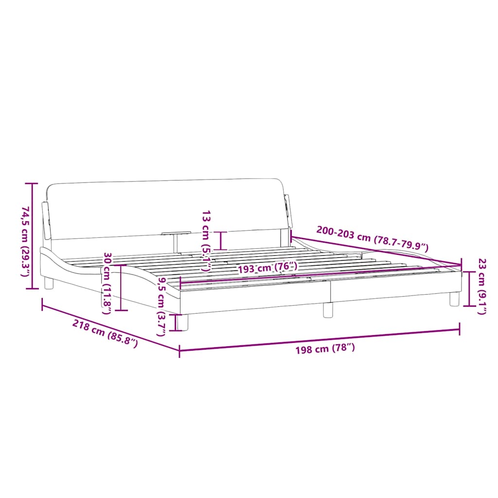Metal Bed Frame without Mattress with Footboard Black 100x200cm