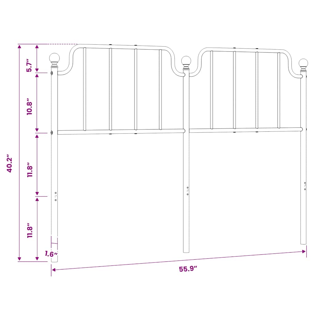 Metal Replace Headboard White 135 cm