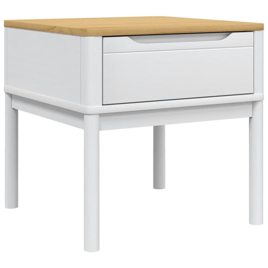 Lamp Table FLORO White 55x55x54 cm Solid Wood Pine