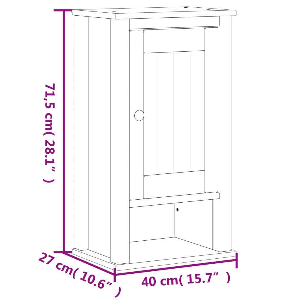 4 Piece Bathroom Furniture Set BERG White Solid Wood Pine