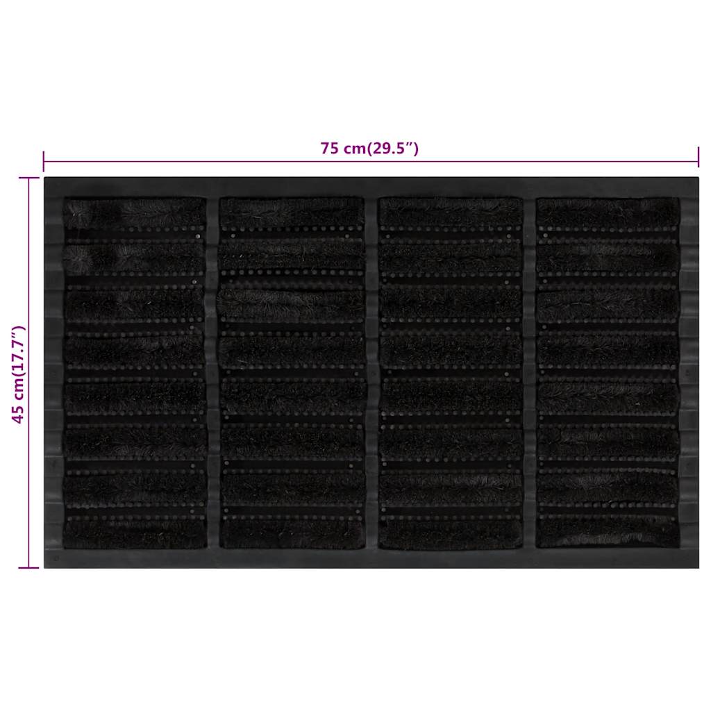 Door Mat Rectangular 45x75 cm Rubber and Coir