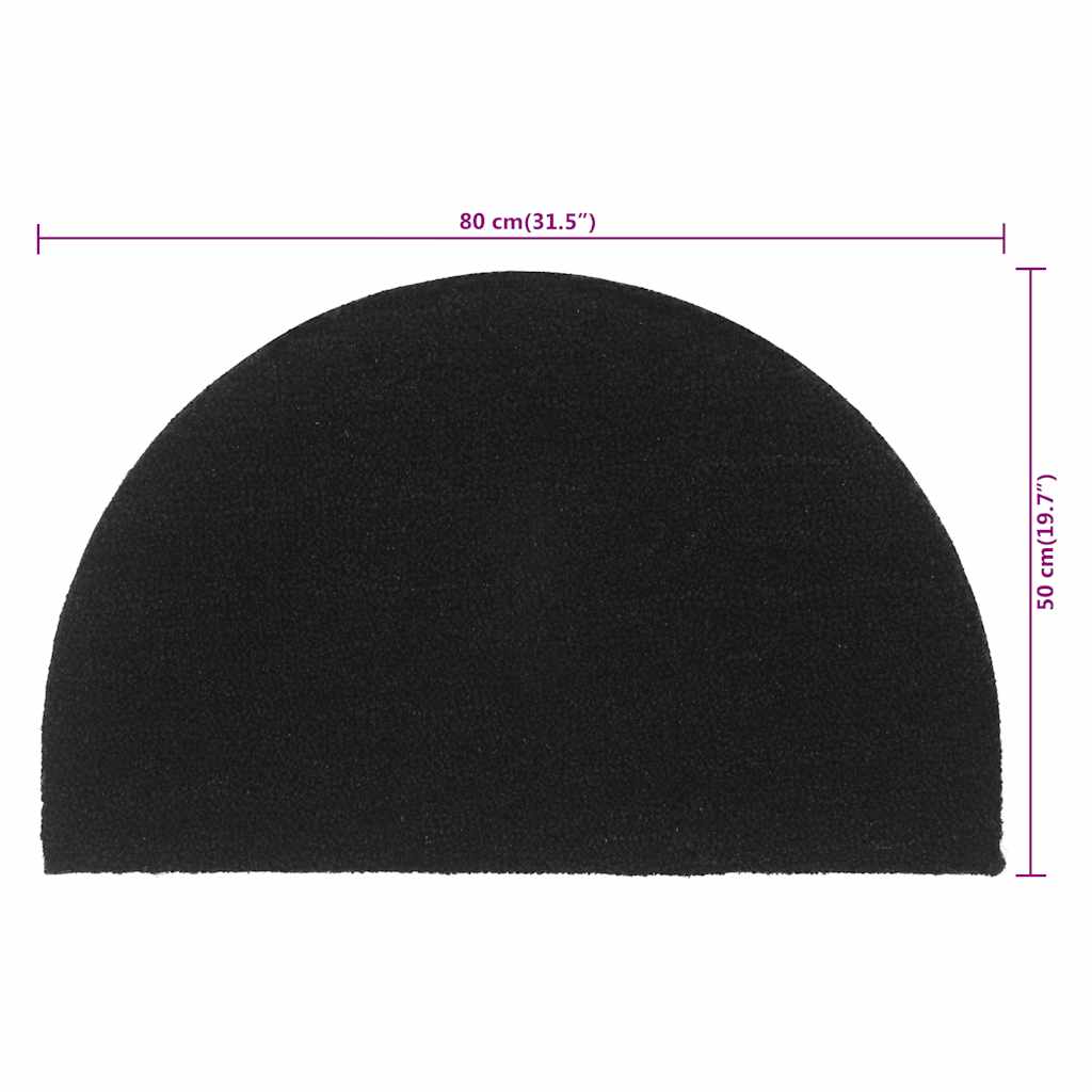Door Mat | Black | Coir | 50x80 cm | Foldable | Door Mat | Crescent