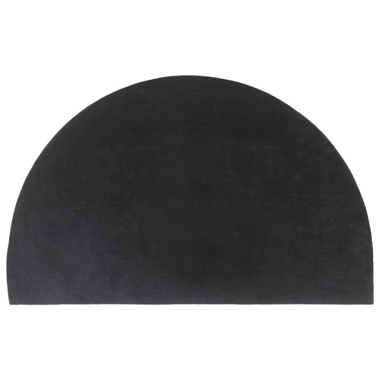 Door Mat Dark Grey Half Round 50x80 cm Tufted Coir