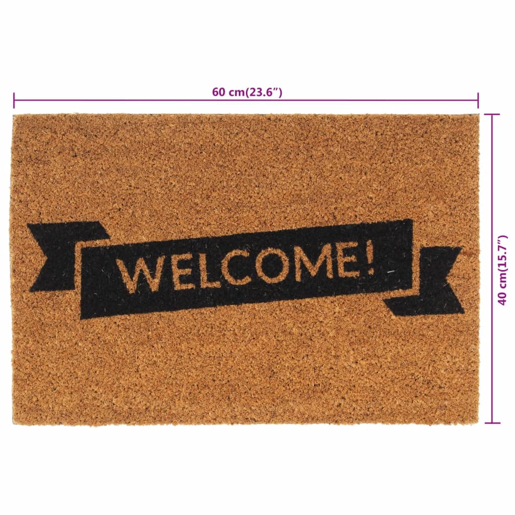 Door Mat Natural 40x60 cm Tufted Coir