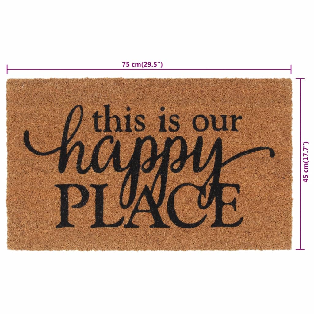 Door Mat Natural 45x75 cm Tufted Coir