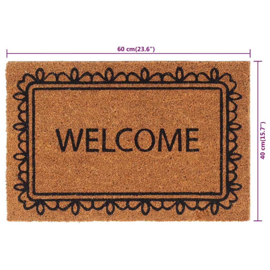 Door Mat Natural 40x60 cm Tufted Coir