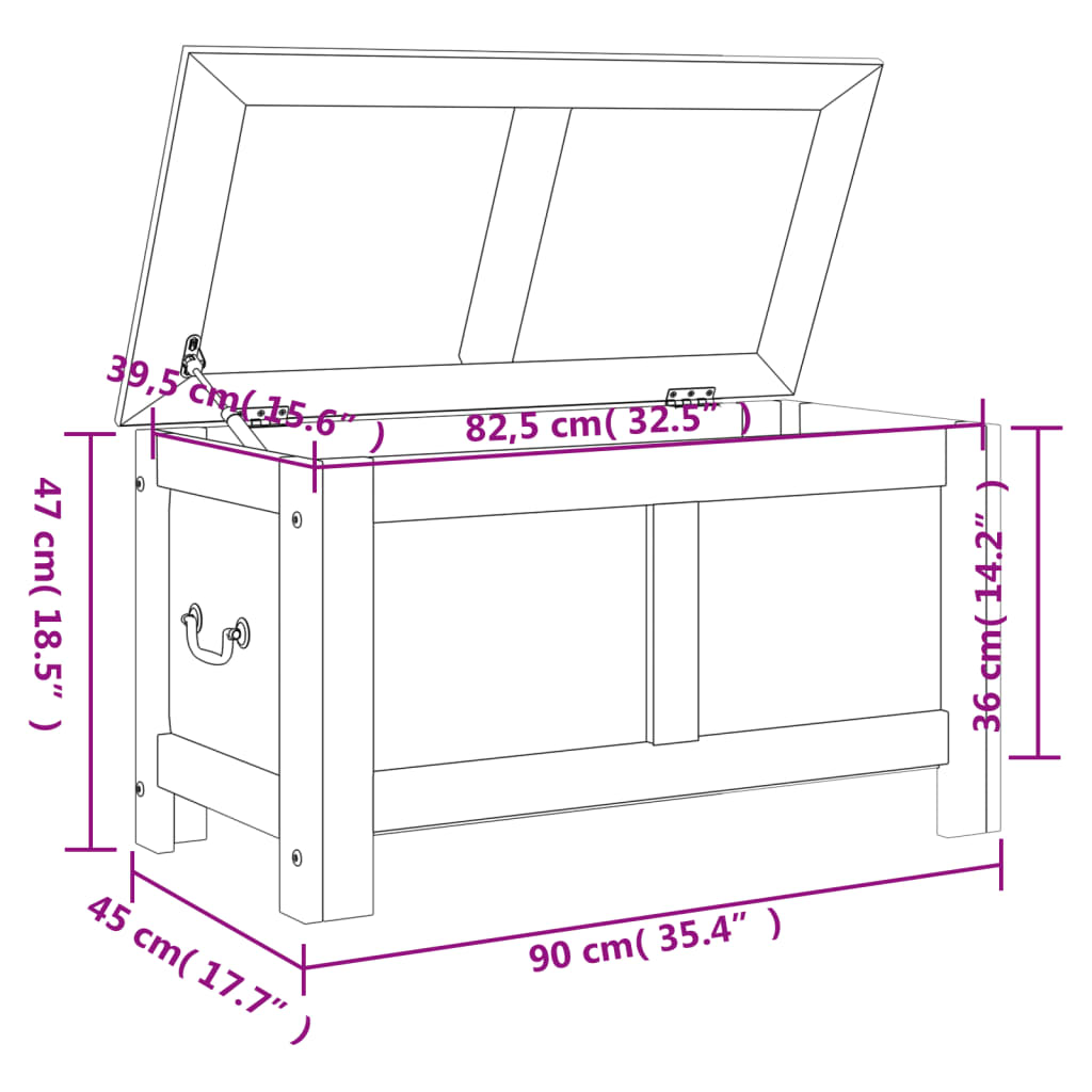 Storage Chest Brown Solid acacia wood, engineered wood Ample