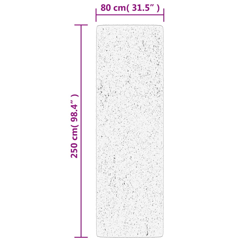 Rug HUARTE Short Pile Soft and Washable Anthracite 80x250 cm