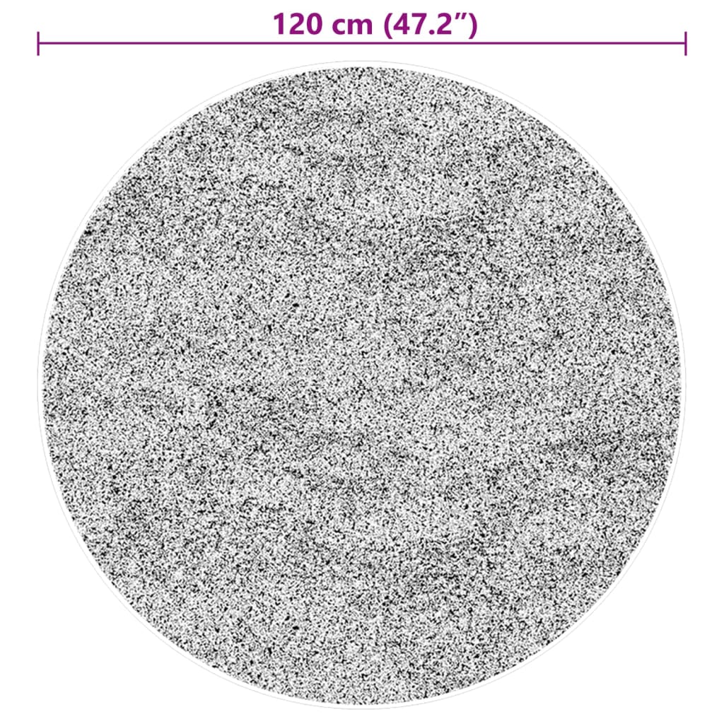 Rug HUARTE Short Pile Soft and Washable Grey Ø 120 cm