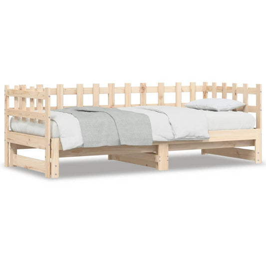 Pull-out Day Bed without Mattress 2x(80x200) cm Solid Wood