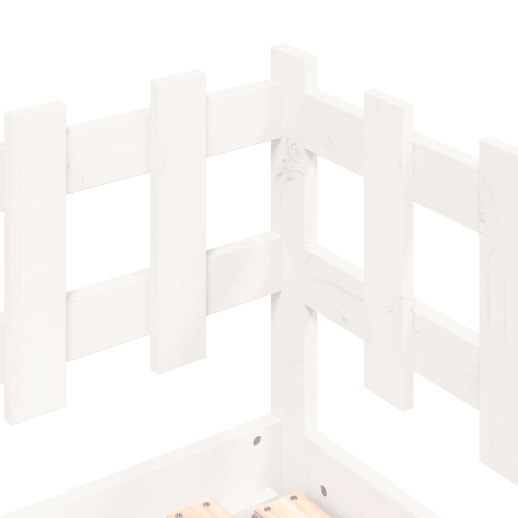 Pull-out Day Bed without Mattress White 2x(90x190) cm Solid Wood