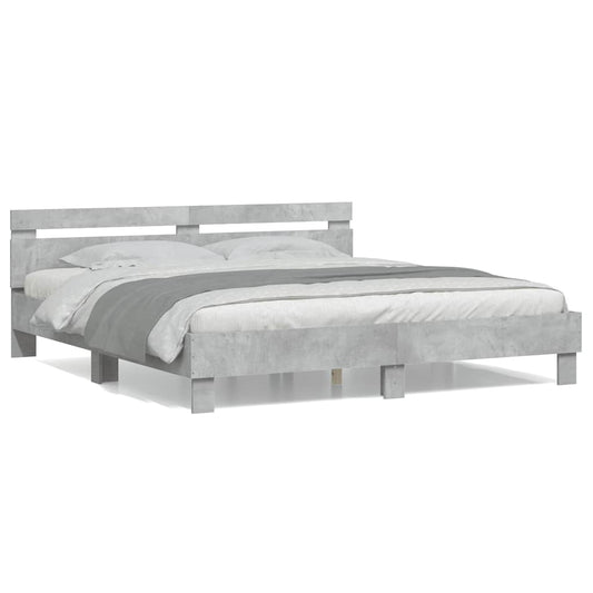 Bed Frame without Mattress Concrete Grey 200x200 cm