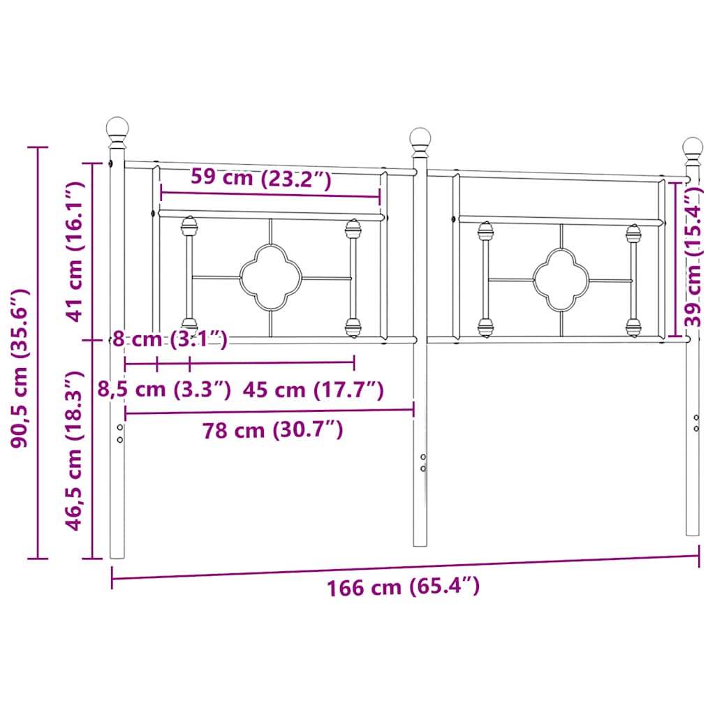 Metal Replace Headboard White 160 cm