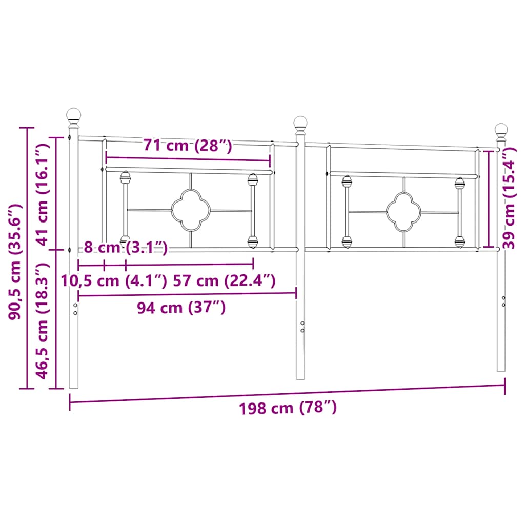 Metal Replace Headboard White 193 cm