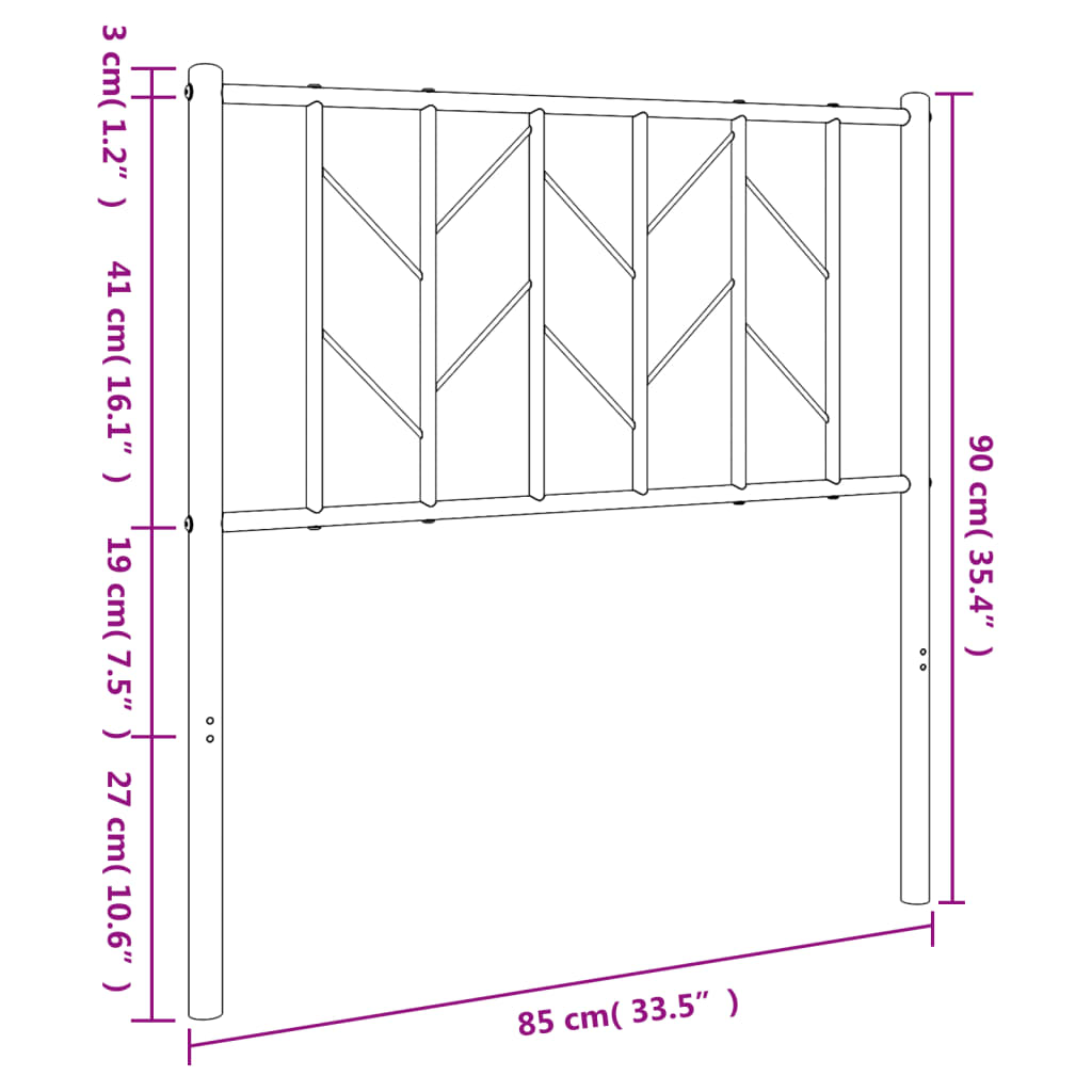 Metal Replace Headboard White 80 cm