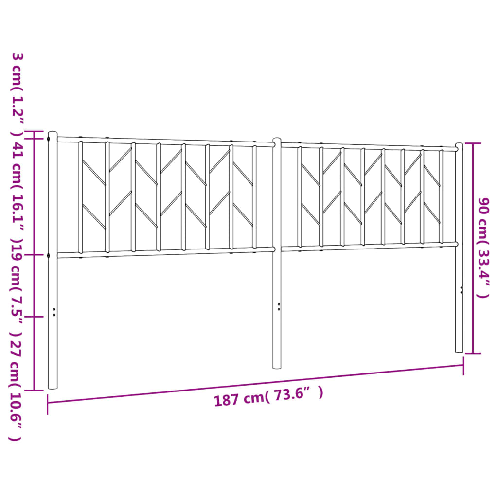 Metal Replace Headboard White 180 cm