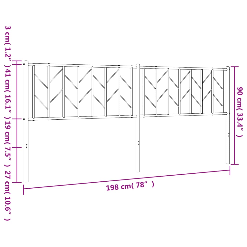 Metal Replace Headboard White 193 cm