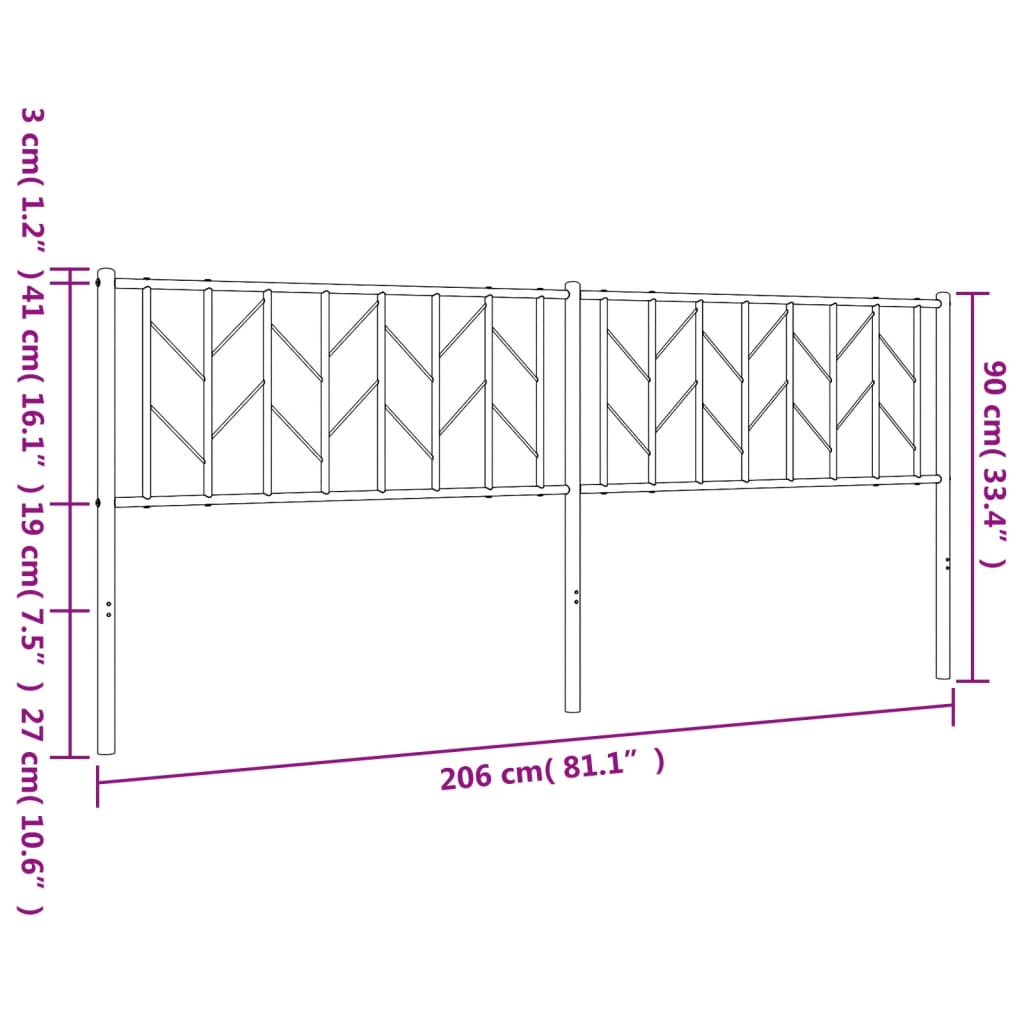 Metal Replace Headboard White 200 cm