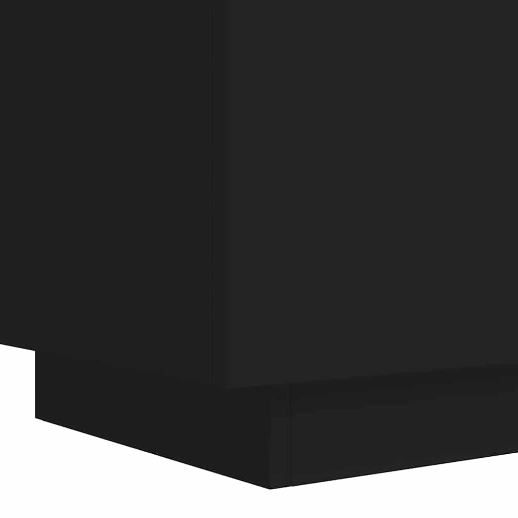 Bedside Cabinet | Set of 2 | Black | Engineered wood | Standard