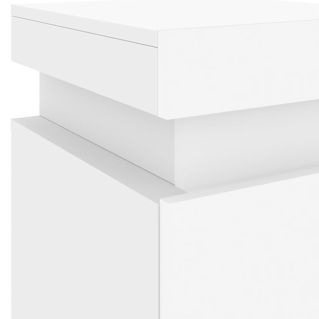 Bedside Cabinets with LED Lights 2 pcs White 35x39x55 cm