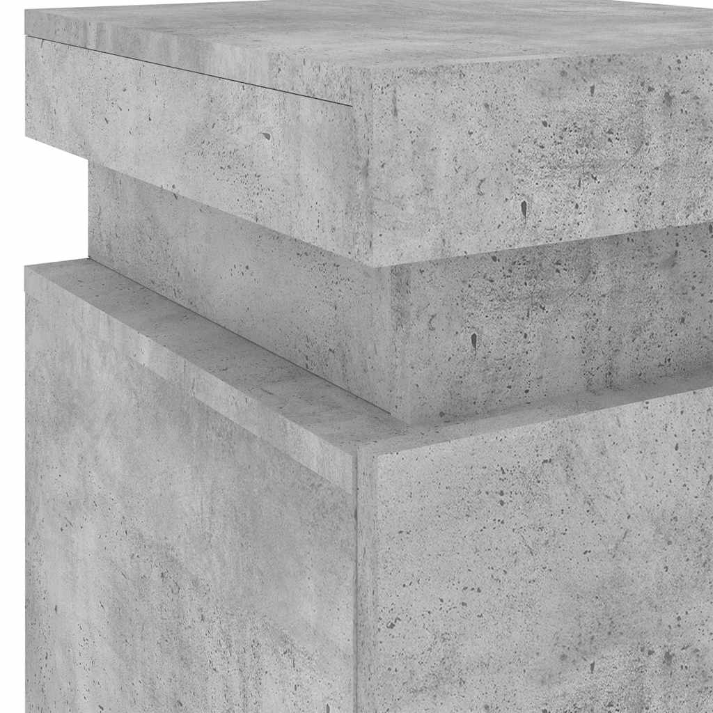 Bedside Cabinets with LED Lights 2 pcs Concrete Grey 35x39x55 cm