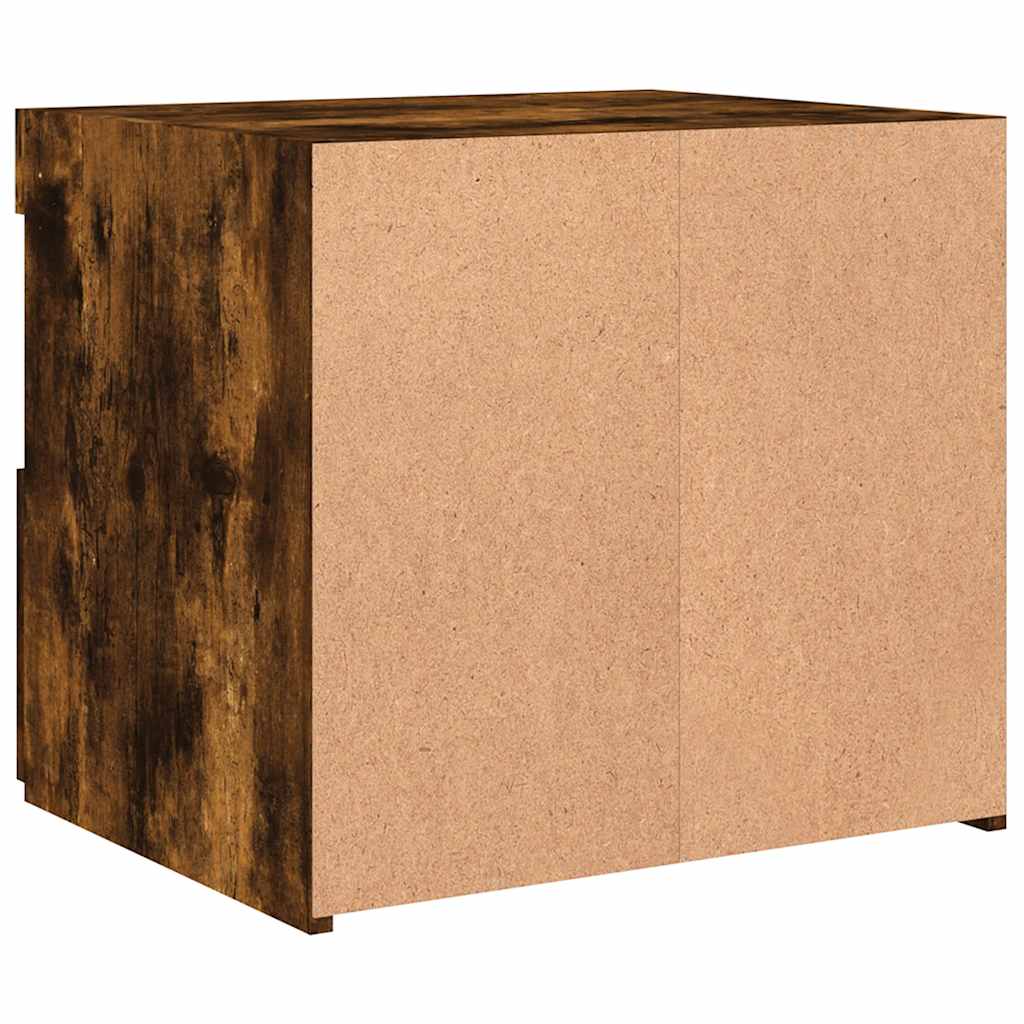 Bedside Cabinets with LED Lights 2 pcs Smoked Oak 50x40x45 cm