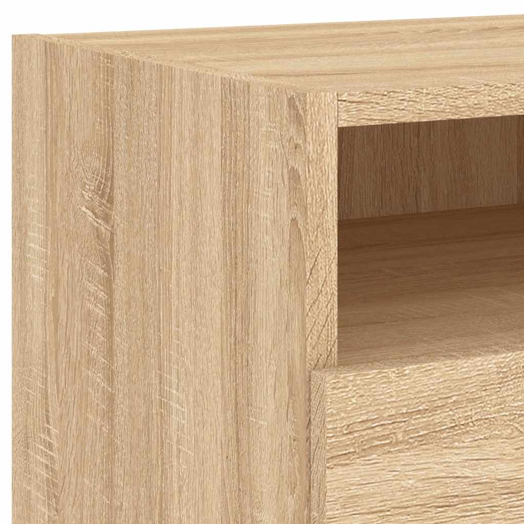 Bedside Cabinets with LED Lights 2 pcs Sonoma Oak 40x39x37 cm