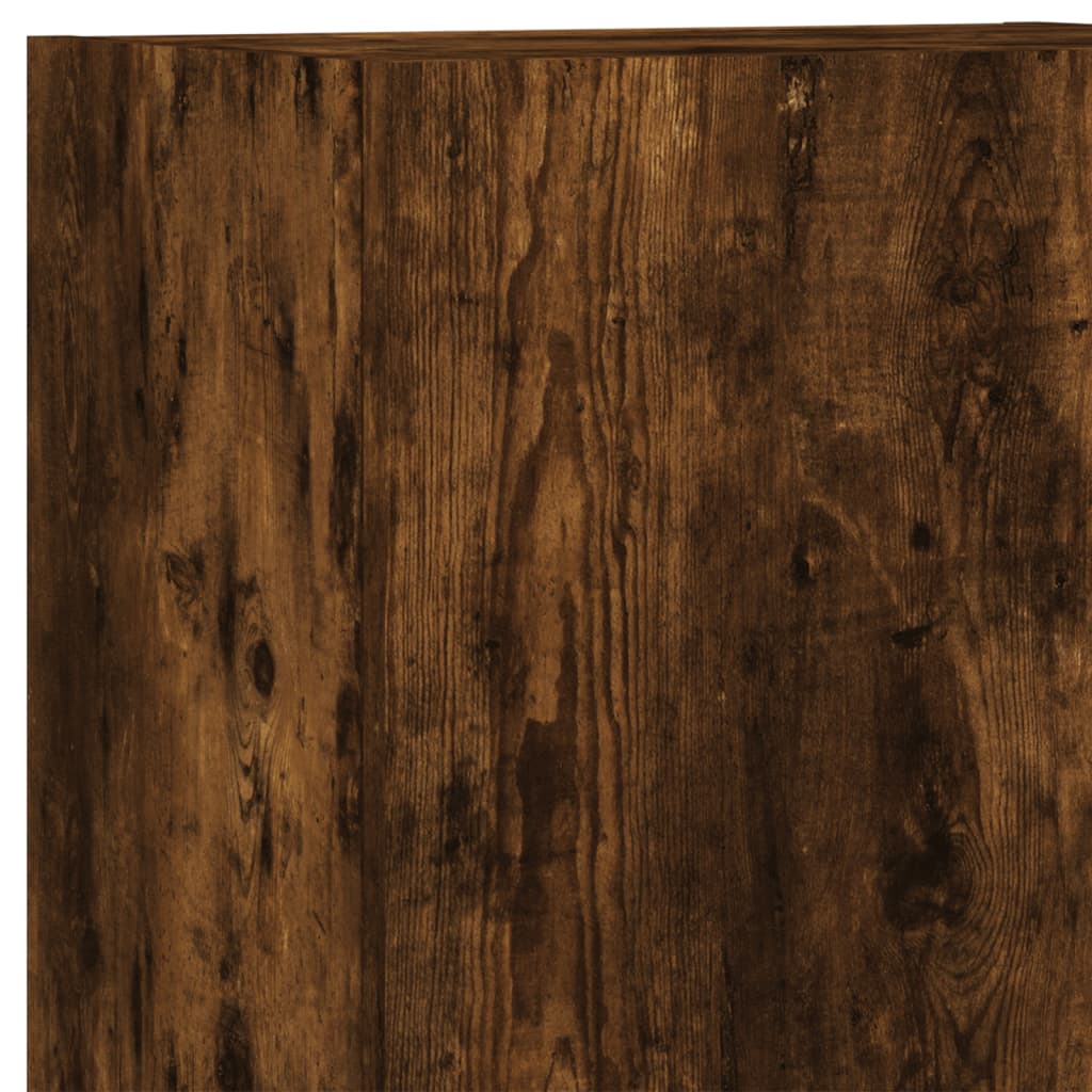TV Wall Cabinet Smoked Oak 40.5x30x102 cm Engineered Wood