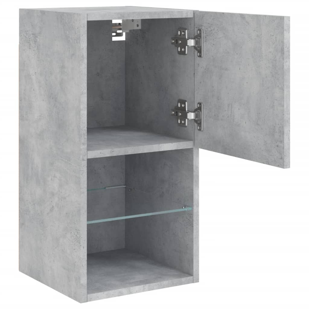 TV Cabinets with LED Lights 2 pcs Concrete Grey 30.5x30x60 cm