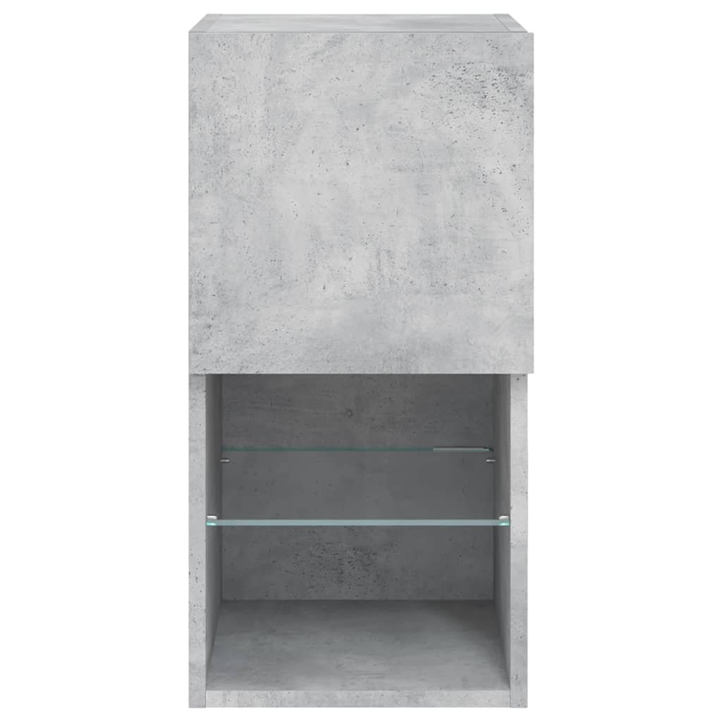 TV Cabinets with LED Lights 2 pcs Concrete Grey 30.5x30x60 cm