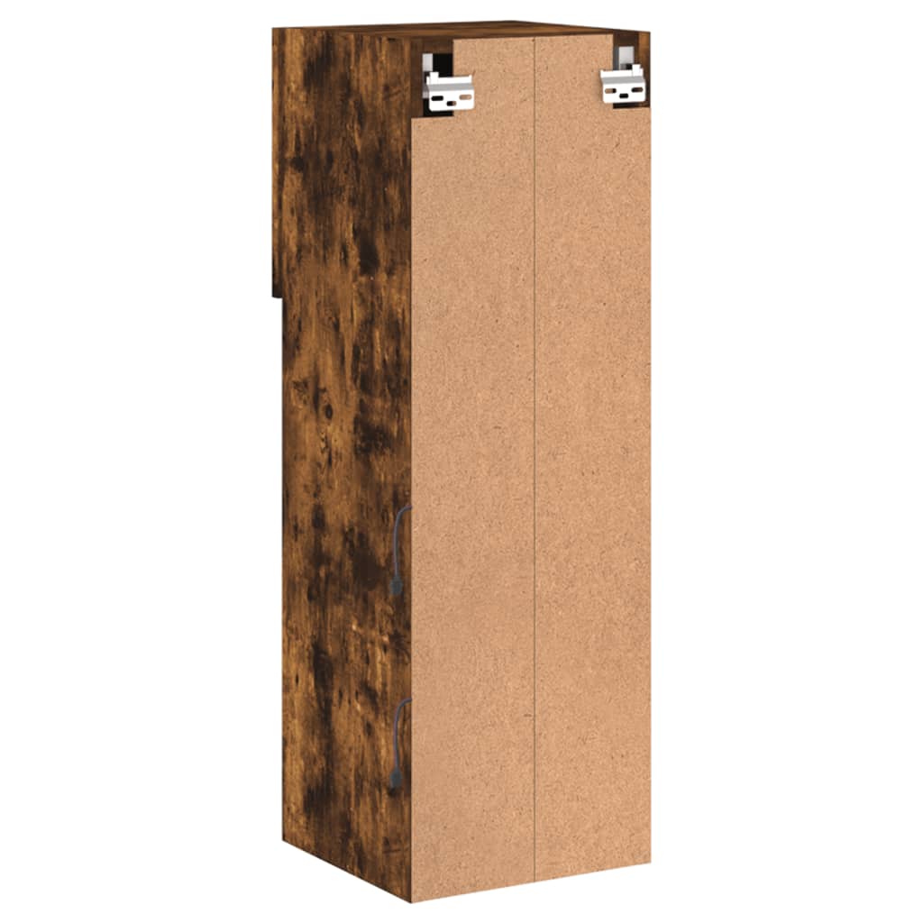 TV Cabinets with LED Lights 2 pcs Smoked Oak 30.5x30x90 cm