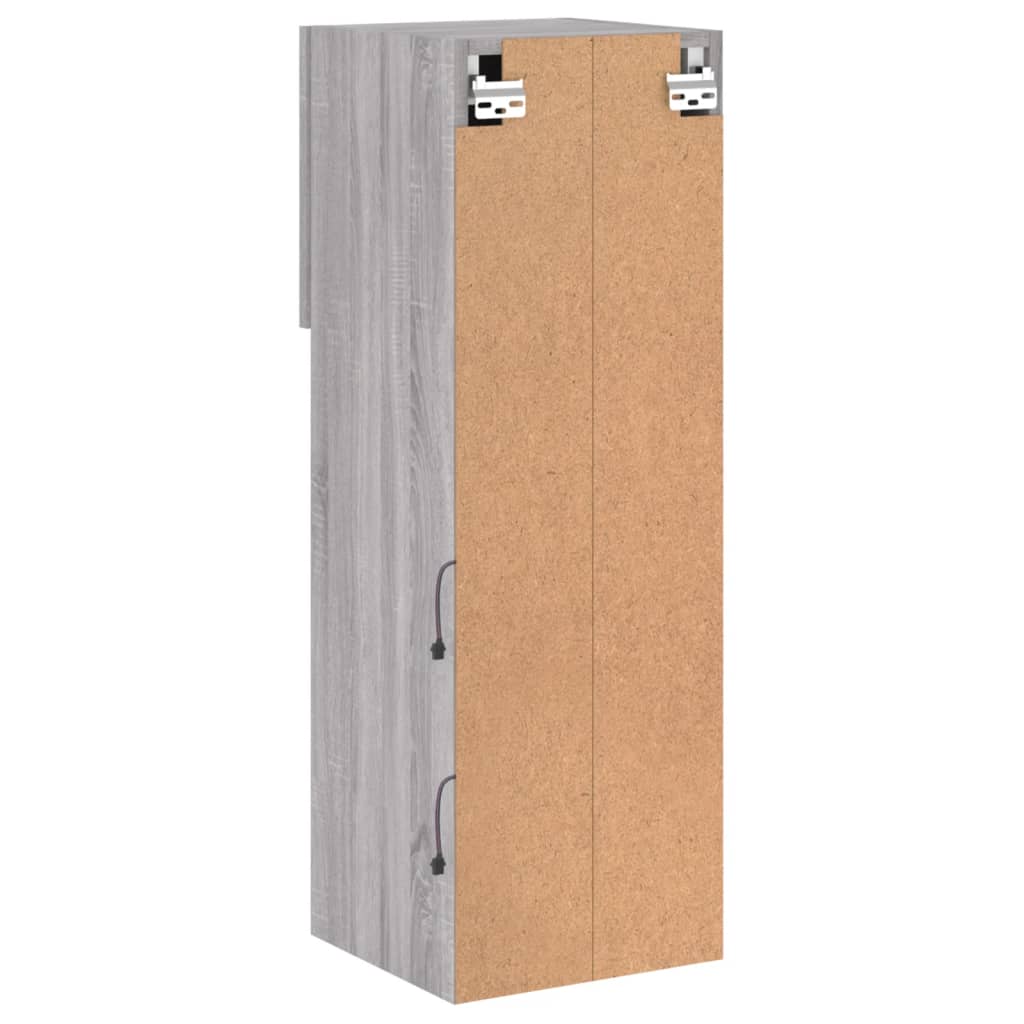 TV Cabinets with LED Lights 2 pcs Grey Sonoma 30.5x30x90 cm