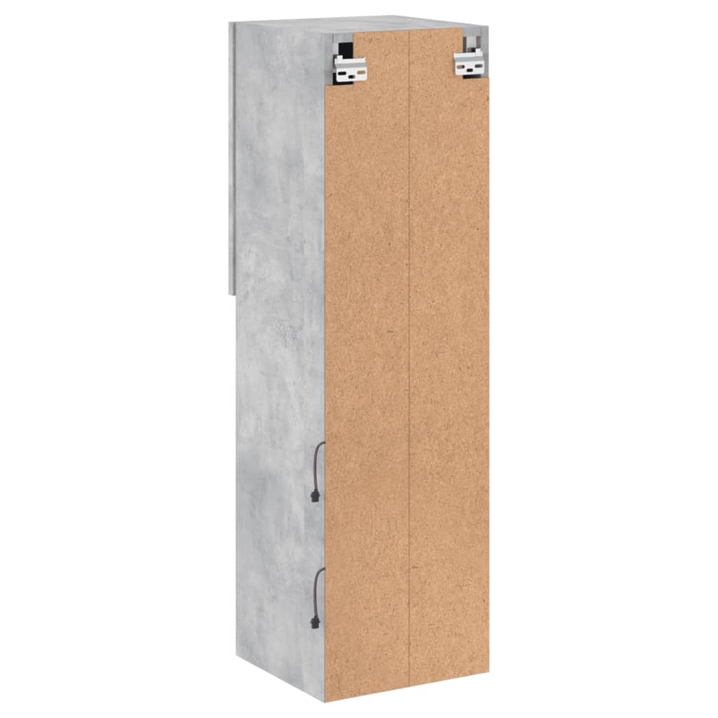 TV Cabinet with LED Lights Concrete Grey 30.5x30x102 cm