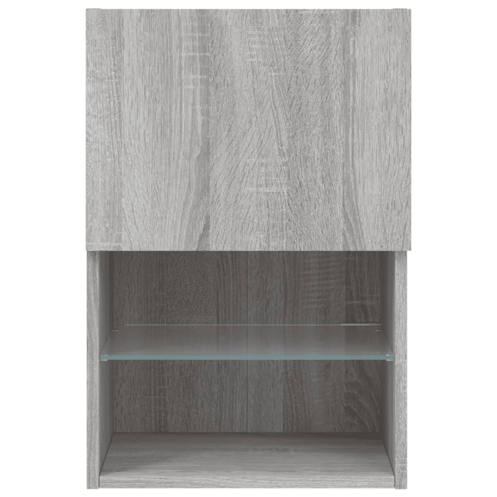 TV Cabinets with LED Lights 2 pcs Grey Sonoma 40.5x30x60 cm