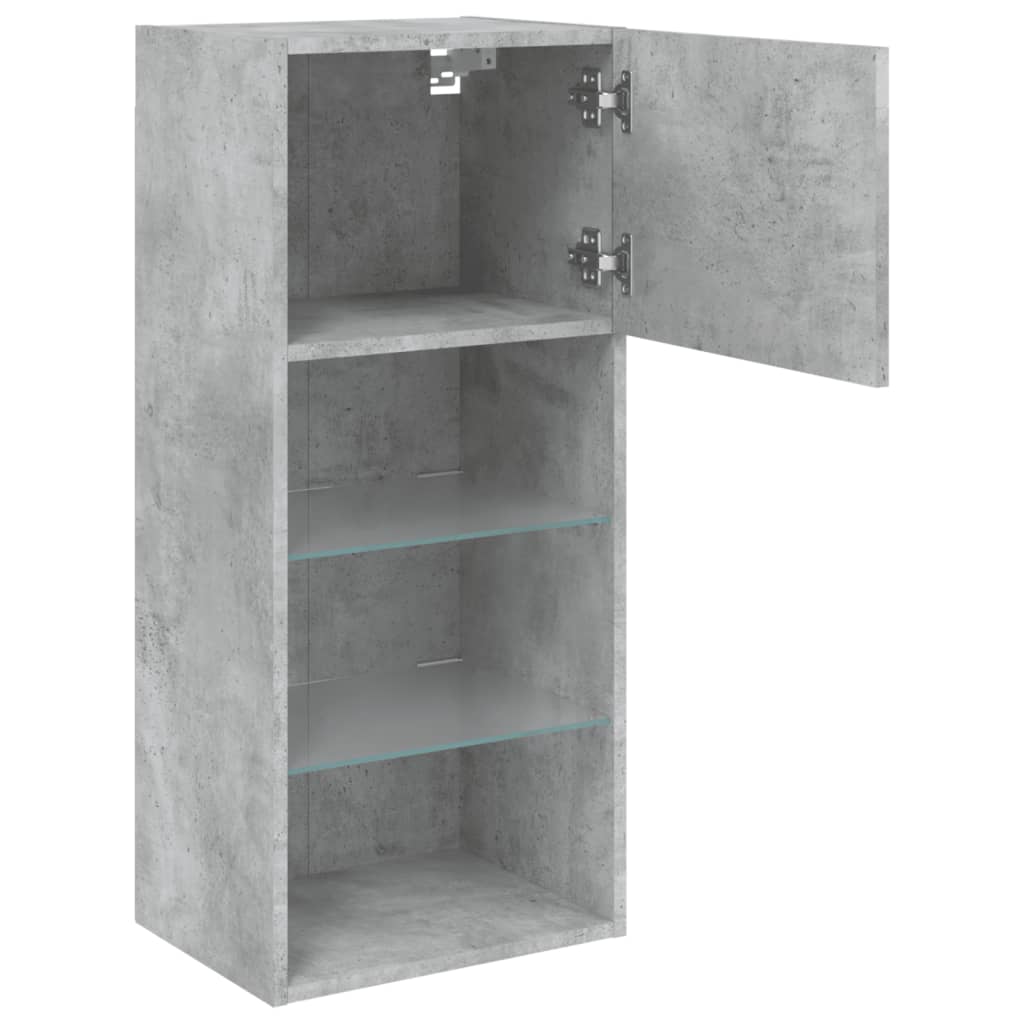 TV Cabinets with LED Lights 2 pcs Concrete Grey 40.5x30x90 cm