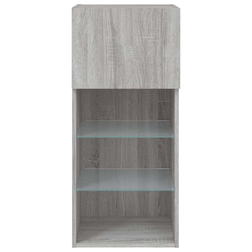 TV Cabinets with LED Lights 2 pcs Grey Sonoma 40.5x30x90 cm