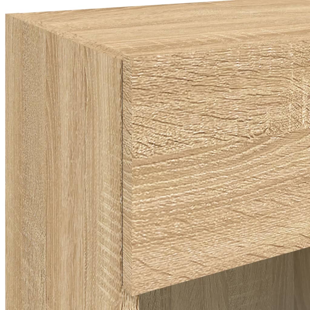 TV Wall Cabinet with LED Lights Sonoma Oak 40x30x60,5 cm