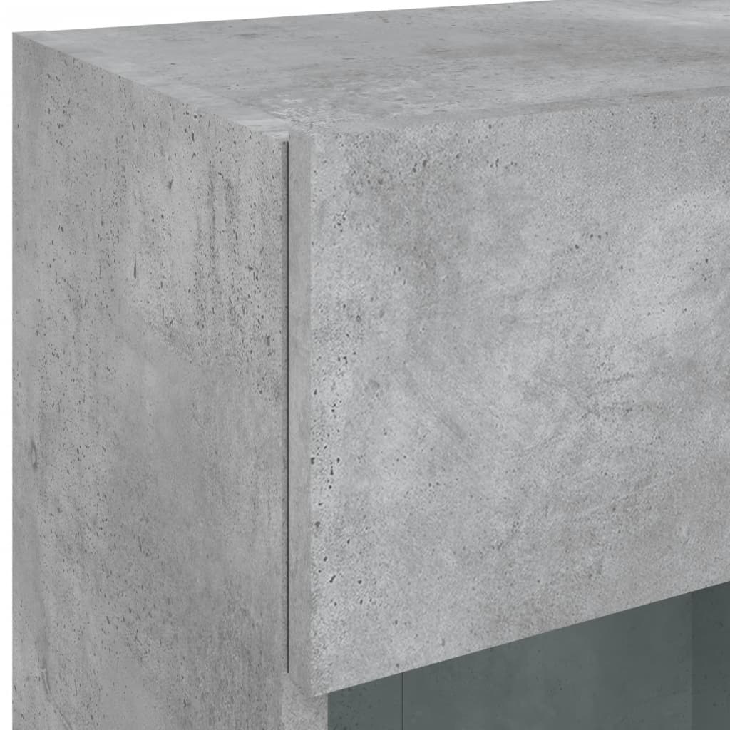 TV Wall Cabinet with LED Lights Concrete Grey 40x30x60,5 cm