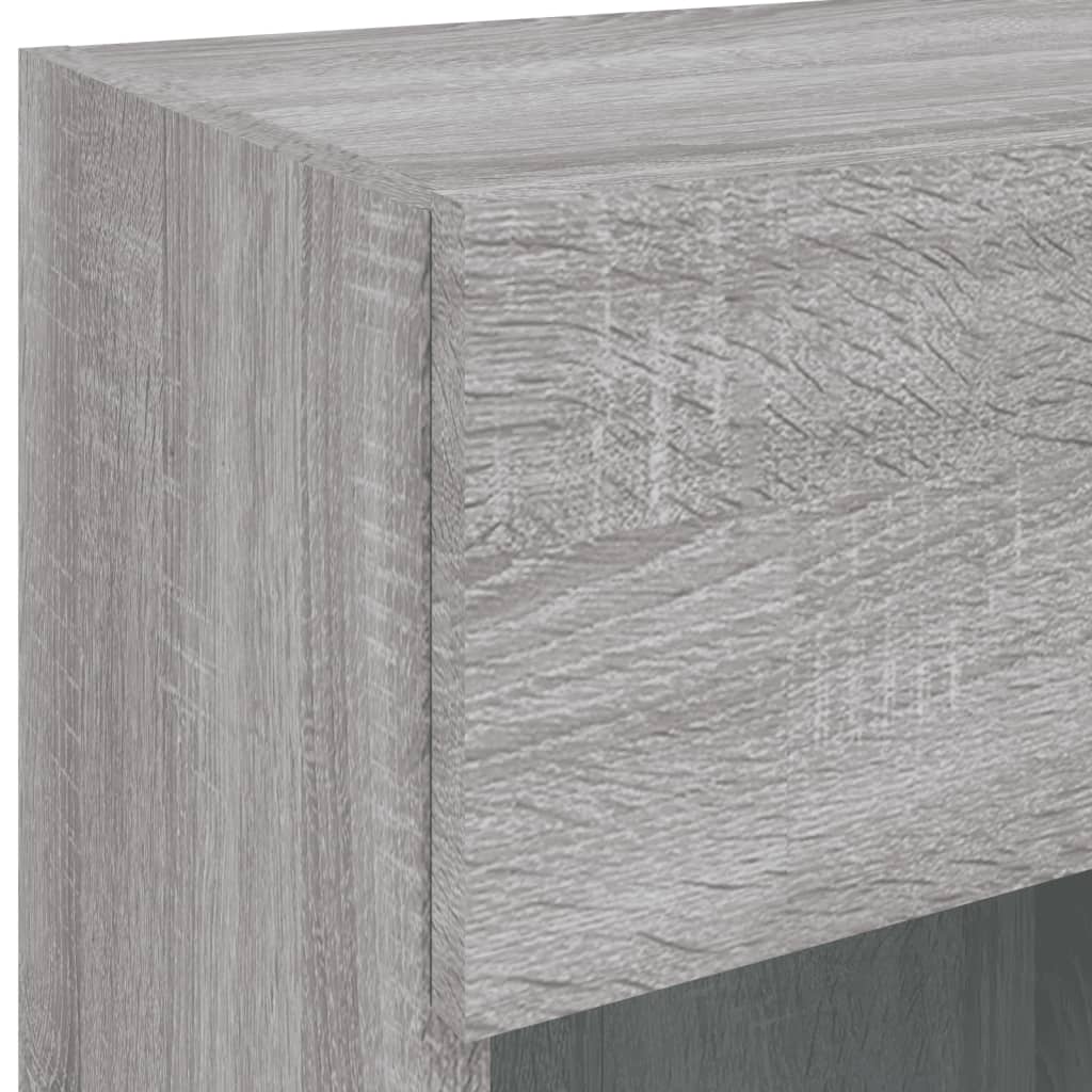 TV Wall Cabinet with LED Lights Grey Sonoma 40x30x60,5 cm