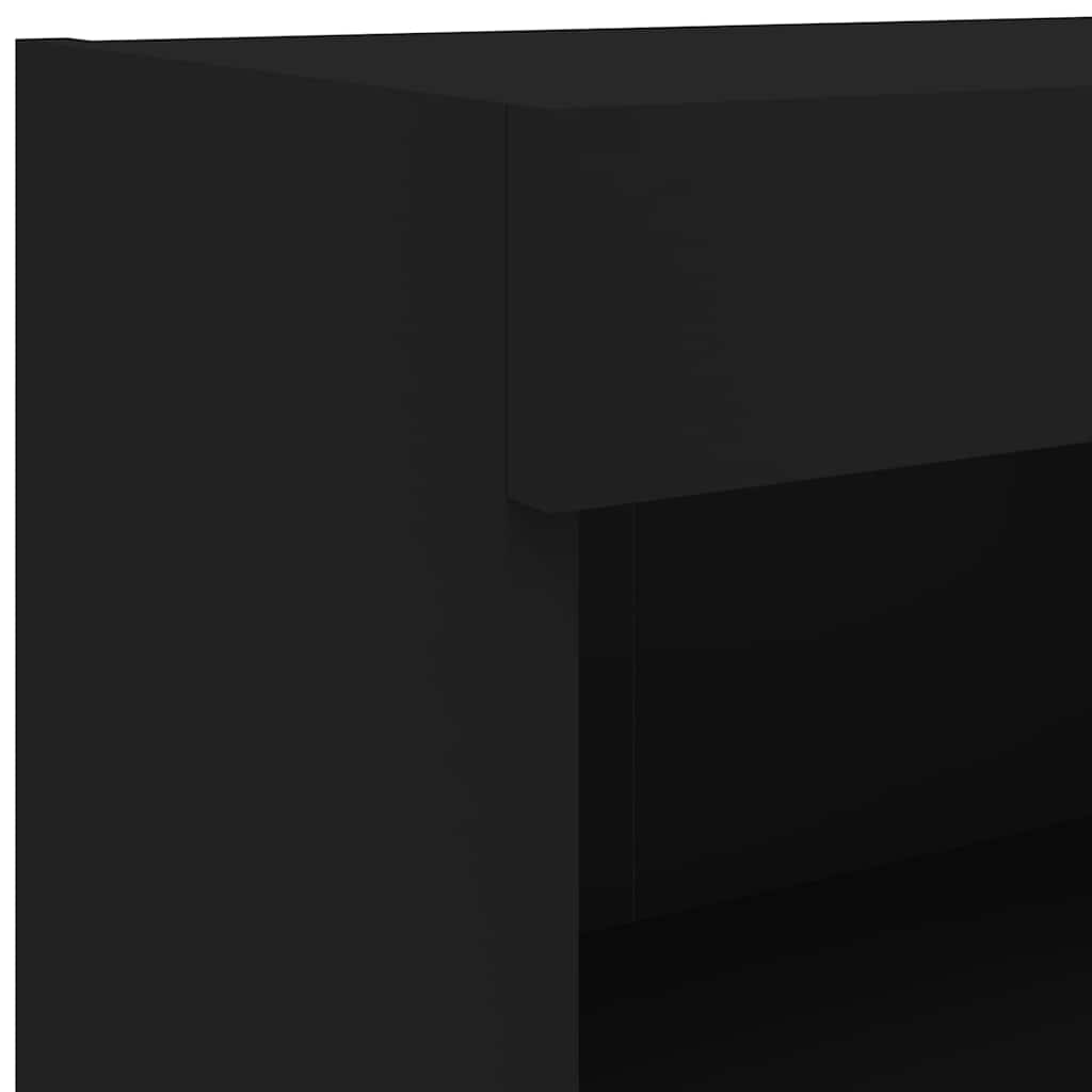 TV Cabinet with LED Lights Black 80x30x30 cm