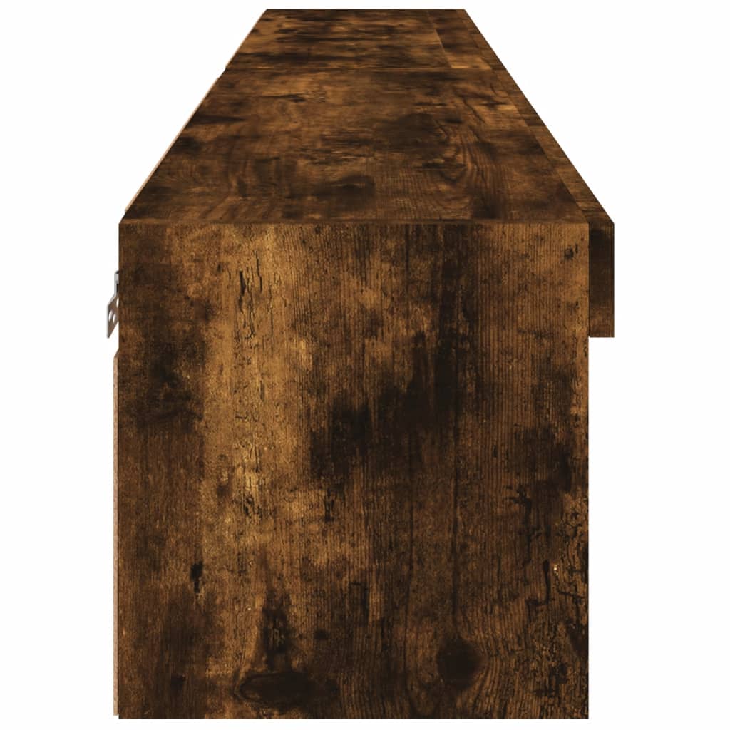 TV Cabinets with LED Lights 2 pcs Smoked Oak 80x30x30 cm