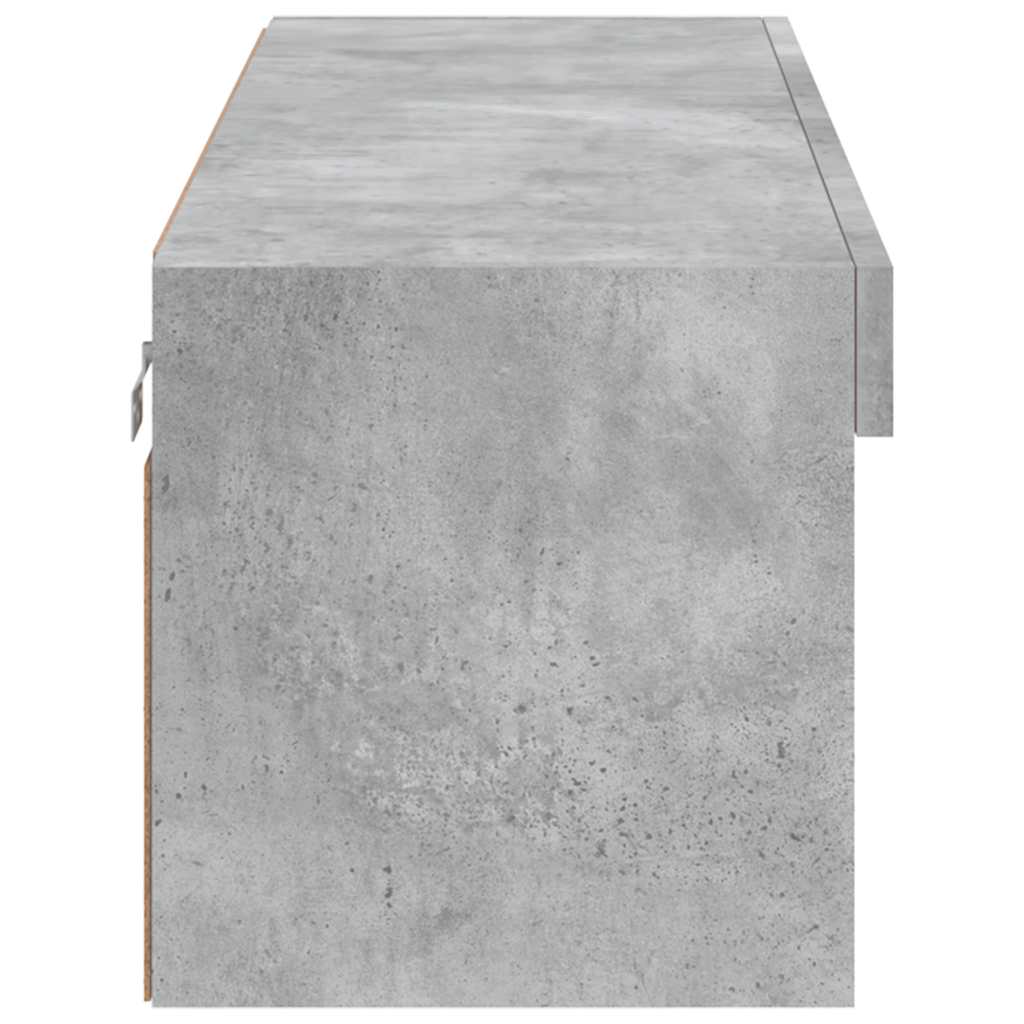 TV Cabinet with LED Lights Concrete Grey 100x30x30 cm