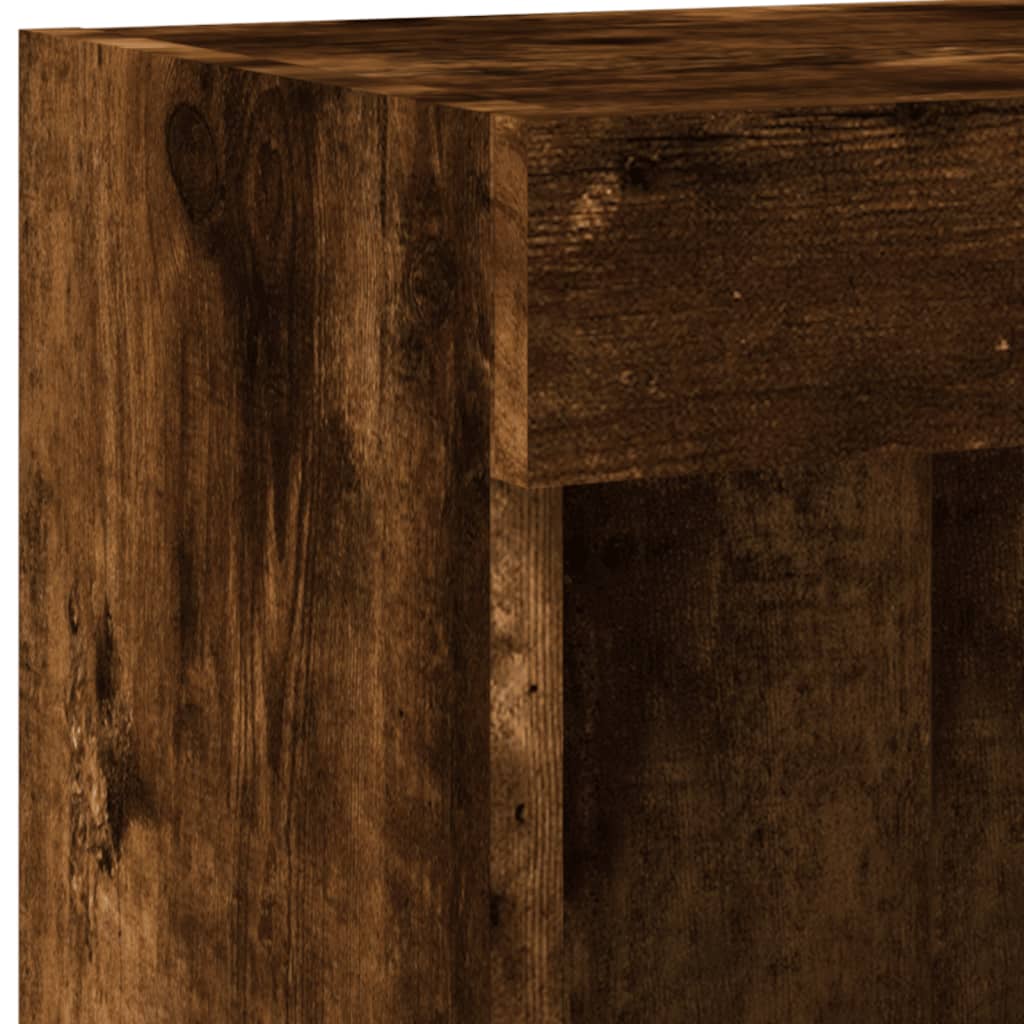 TV Cabinets with LED Lights 2 pcs Smoked Oak 100x30x30 cm
