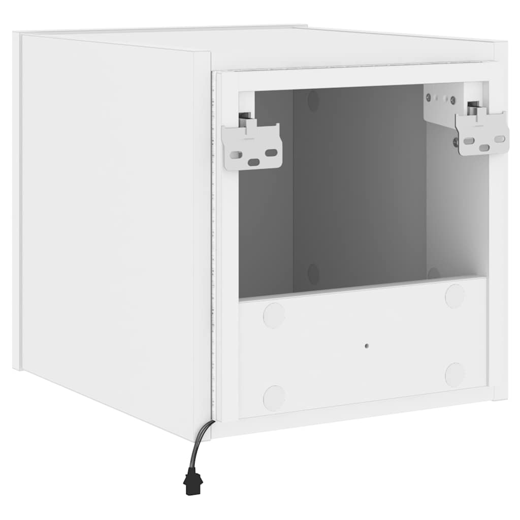 TV Wall Cabinets with LED Lights 2 pcs White 30.5x35x30 cm