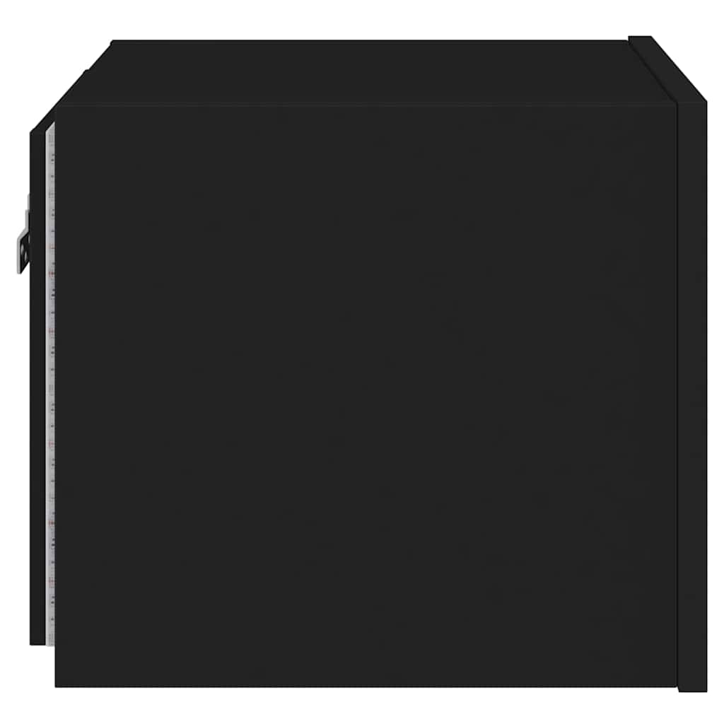 TV Wall Cabinets with LED Lights 2 pcs Black 30.5x35x30 cm